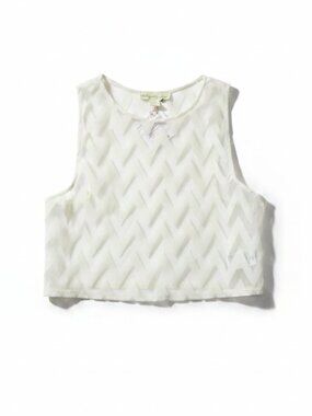 🤍 Urban Outfitters Sheer Zig-Zag Cropped Tank Top 🤍